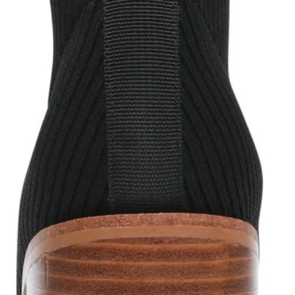 Steven by Steve Madden Nara Stacked Heel Knit Sock Bootie in Black Size 4 - Picture 4 of 14